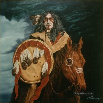 アメリカインディアン Painting - アメリカインディアンの肖像画